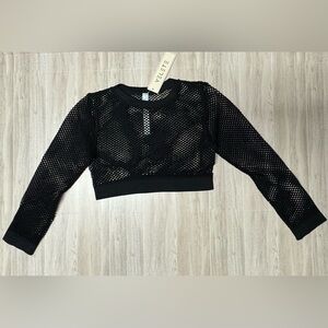 Black Mesh Crop Top